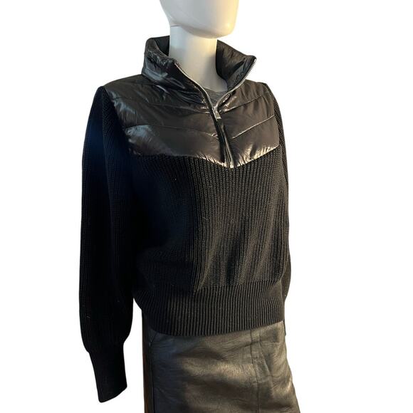 Varley Daines Black Half Zip Pullover Puffer Sweater Jacket Size M - Picture 1 of 6